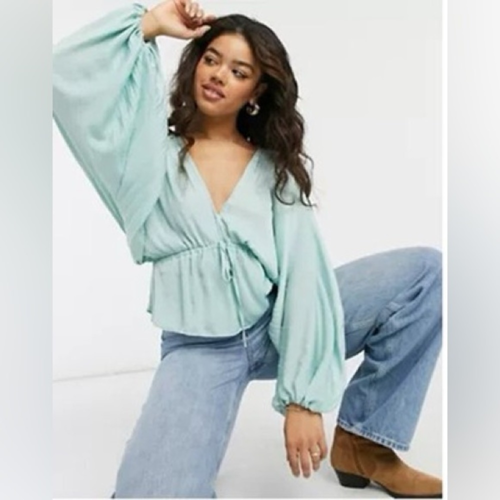 Free People Eloise Pleated Cinched Top Small